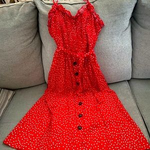 Polka dot red summer dress